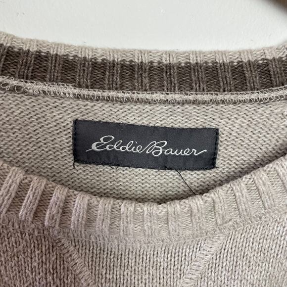 Eddie Bauer Cotton Crewneck Sweater Mens L/XL Quiet Luxury Preppy Academia - Picture 4 of 7